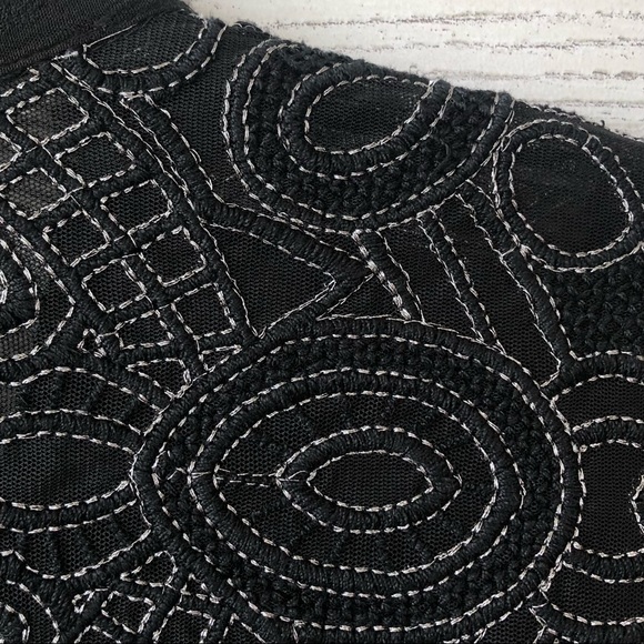 FREE PEOPLE Canyon Rose Embroidered Boho Hi Lo Blouse Black S Whimsigoth Grunge - Picture 10 of 11